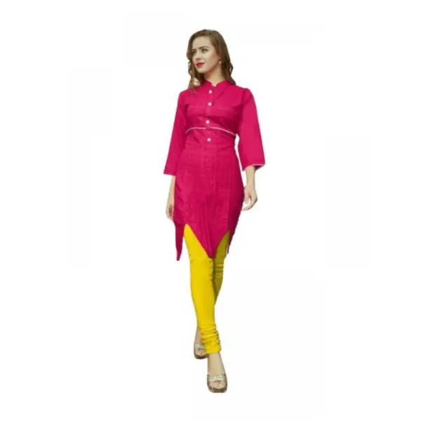 Generic Women's Cotton Kurtis (Dark Pink, XL)