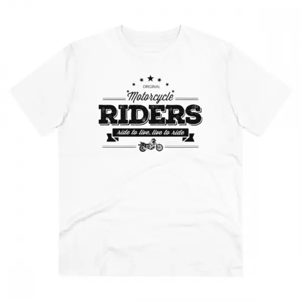 Generic Men's PC Cotton Bike Ride Design Printed T Shirt (Color: White, Thread Count: 180GSM)