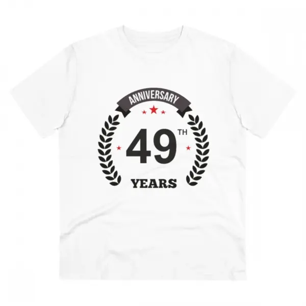 Generic Men's PC Cotton 49th Anniversary Printed T Shirt (Color: White, Thread Count: 180GSM)