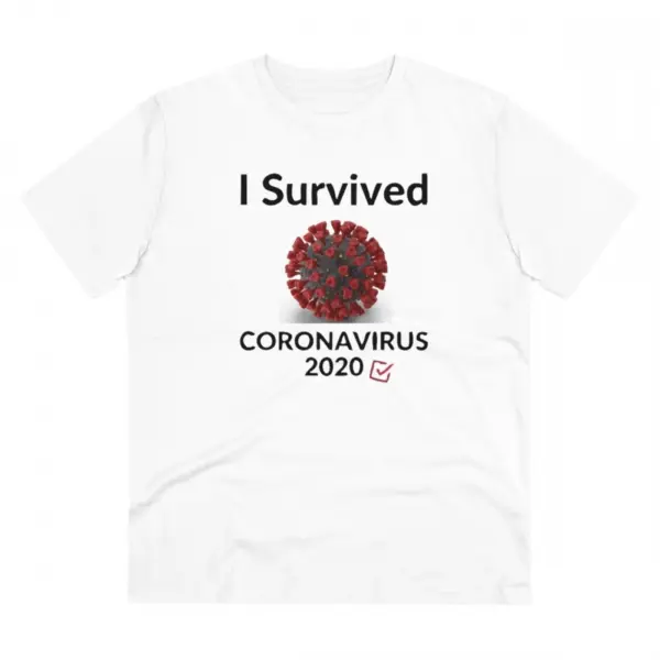 Generic Men's PC Cotton I Survived Corornavirus 2020 Printed T Shirt (Color: White, Thread Count: 180GSM)