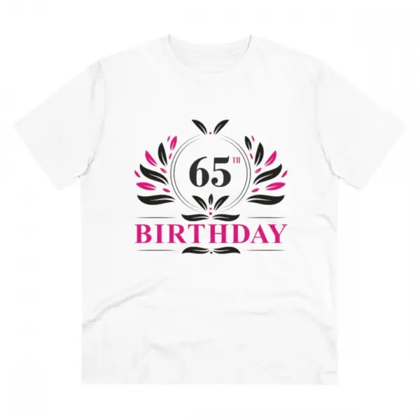 Generic Men's PC Cotton 65th Birthday Printed T Shirt (Color: White, Thread Count: 180GSM)