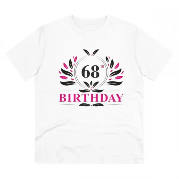 Generic Men's PC Cotton 68th Birthday Printed T Shirt (Color: White, Thread Count: 180GSM)