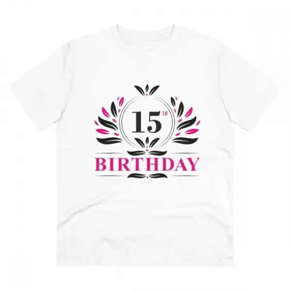 Generic Men's PC Cotton 15th Birthday Printed T Shirt (Color: White, Thread Count: 180GSM)