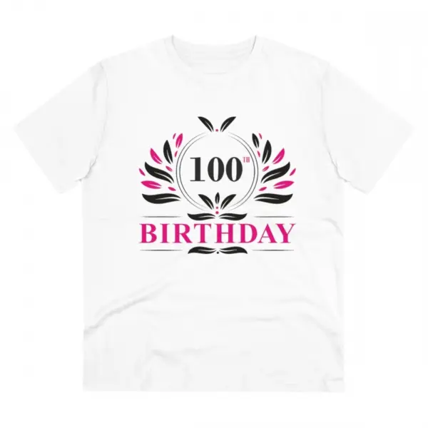 Generic Men's PC Cotton 100th Birthday Printed T Shirt (Color: White, Thread Count: 180GSM)