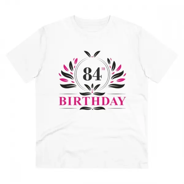 Generic Men's PC Cotton 84th Birthday Printed T Shirt (Color: White, Thread Count: 180GSM)