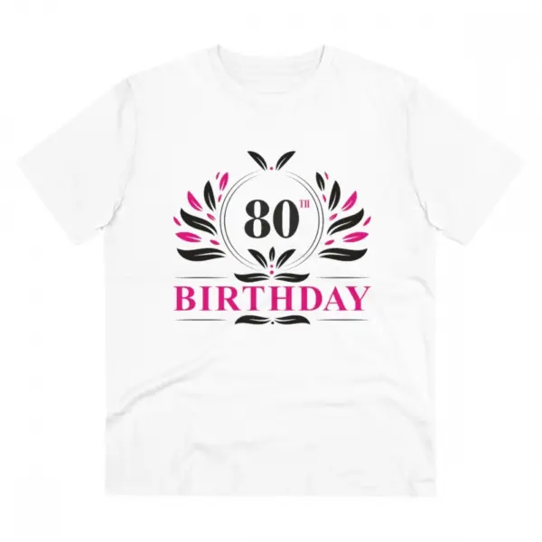 Generic Men's PC Cotton 80th Birthday Printed T Shirt (Color: White, Thread Count: 180GSM)