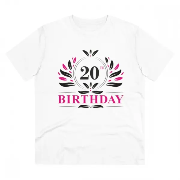 Generic Men's PC Cotton 20th Birthday Printed T Shirt (Color: White, Thread Count: 180GSM)