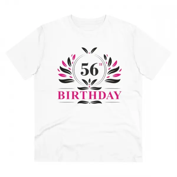 Generic Men's PC Cotton 56th Birthday Printed T Shirt (Color: White, Thread Count: 180GSM)