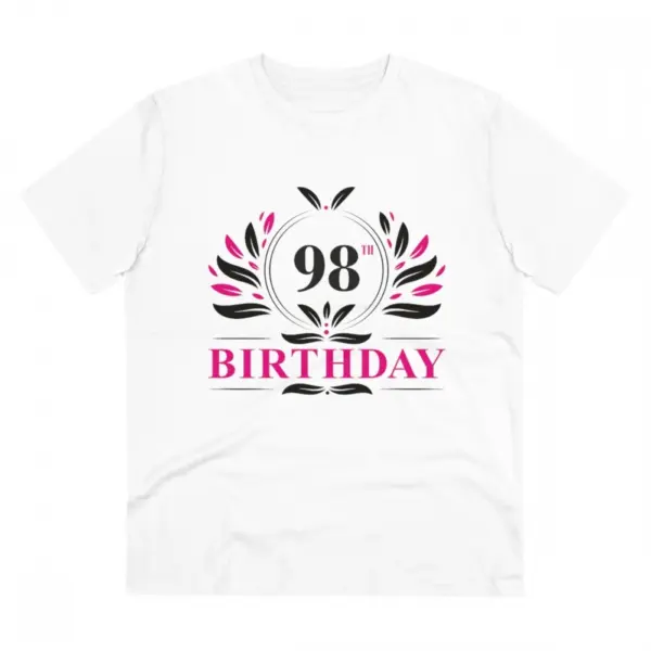 Generic Men's PC Cotton 98th Birthday Printed T Shirt (Color: White, Thread Count: 180GSM)