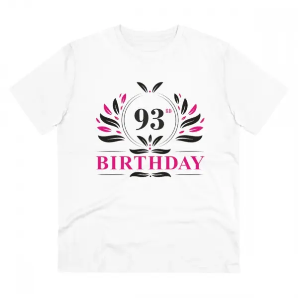 Generic Men's PC Cotton 93rd Birthday Printed T Shirt (Color: White, Thread Count: 180GSM)