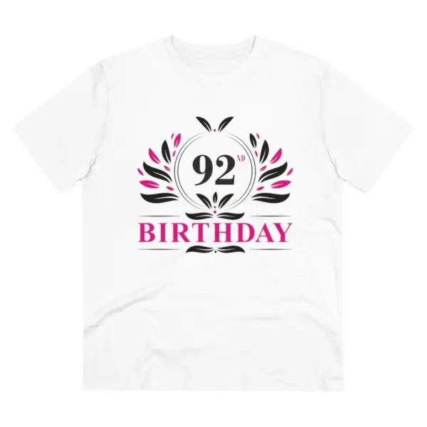 Generic Men's PC Cotton 92nd Birthday Printed T Shirt (Color: White, Thread Count: 180GSM)