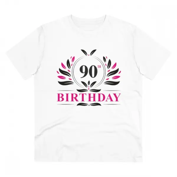 Generic Men's PC Cotton 90th Birthday Printed T Shirt (Color: White, Thread Count: 180GSM)