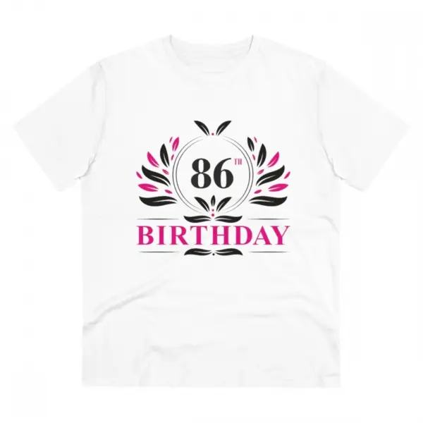 Generic Men's PC Cotton 86th Birthday Printed T Shirt (Color: White, Thread Count: 180GSM)