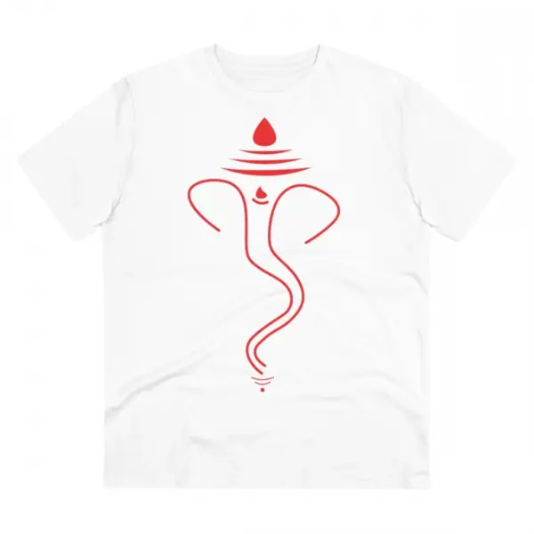 Generic Men's PC Cotton Ganesh Printed T Shirt (Color: White, Thread Count: 180GSM)