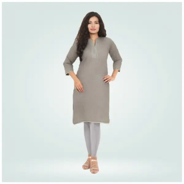 Generic Women's Cotton Blended Solid Shimmer Ankle leggings (Silver Gray)