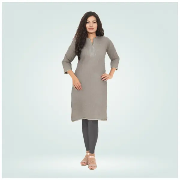 Generic Women's Cotton Blended Solid Shimmer Ankle leggings (Dark Gray)