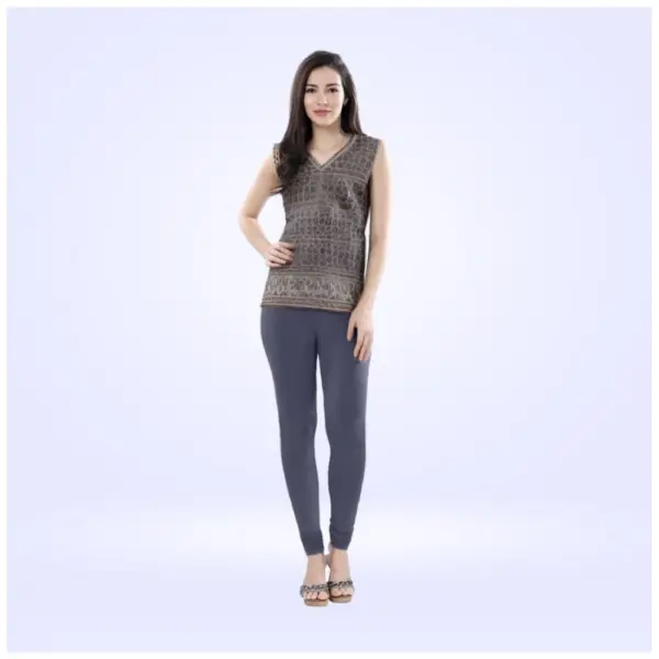 Generic Women's Cotton Blended Solid Churidar leggings (Navy)
