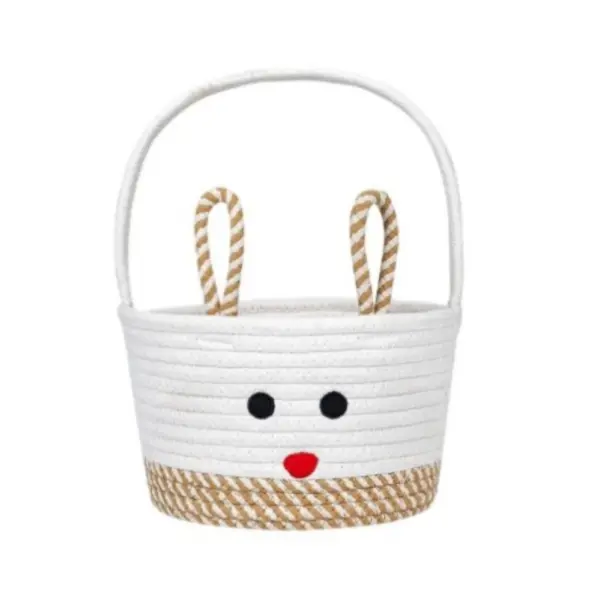 Generic Cotton Toy Bucket Pack of 1 Storage Basket For Clothes (Beige)