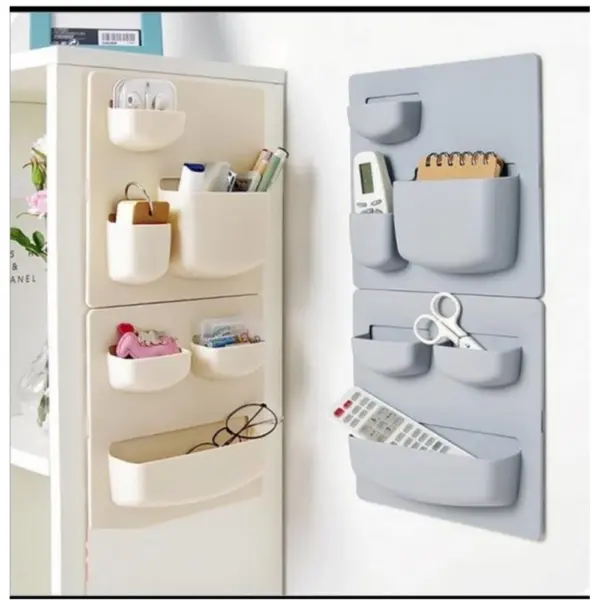 Generic Plastic Wall Mounted Rack Pack Of_2 (Multicolor)