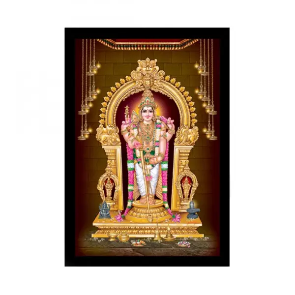 Generic Murugan Painting with Synthetic Photo Frame (Multicolor)