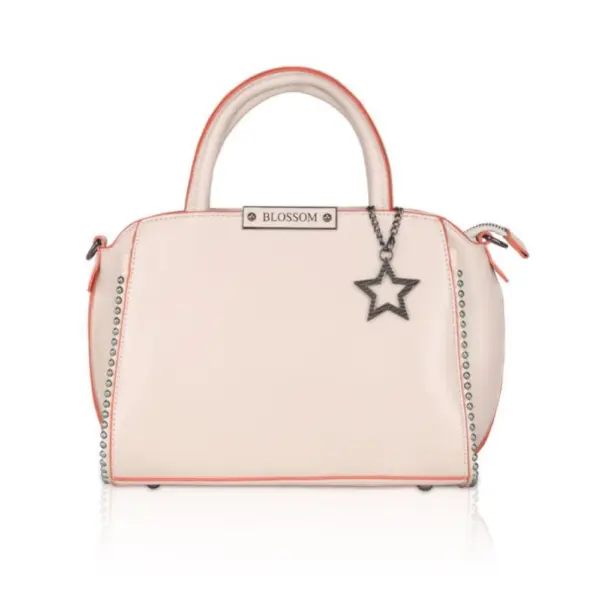 Generic Women's Faux Leather Metal Beads Handbag (Pink)