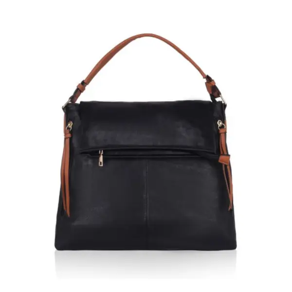 Generic Women's Faux Leather Solid Sling Bag (Black)
