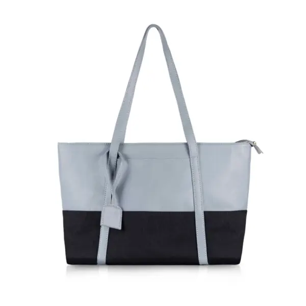 Generic Women's Faux Leather Large Shoulder Zipper Handbag (Light Blue)